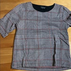 Topshop checked pattern blouse